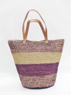 H&auml;kel Schultertasche Barrel 04 Trapezform echt Raffiabast H&ouml;he 28 cm Breite 25 -40 cm runder Boden