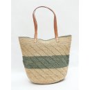 H&auml;kel Schultertasche Barrel 04 Trapezform echt Raffiabast H&ouml;he 28 cm Breite 25 -40 cm runder Boden