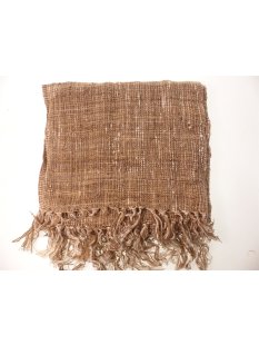 Seidenschal 13 handgewebt aus roher Wildseide Landybe 170 x 45 cm majest&auml;tisch selten lehmbraun melliert