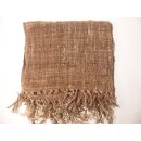 Seidenschal 13 handgewebt aus roher Wildseide Landybe 170 x 45 cm majest&auml;tisch selten lehmbraun melliert