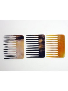 1 x Hornkamm Marcelle Zebuhorn gemasert grob 8,5 x 7 cm = Code B