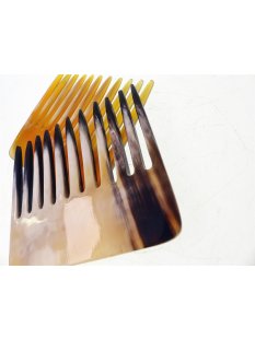 1 x Hornkamm Marcelle Zebuhorn gemasert grob 8,5 x 7 cm = Code B