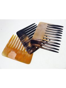 1 x Hornkamm Marcelle Zebuhorn gemasert grob 8,5 x 7 cm = Code B