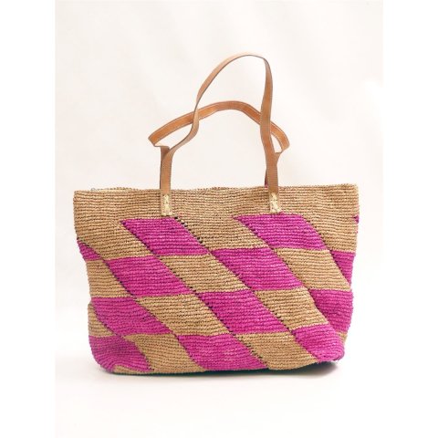 H&auml;kel Schultertasche Barrel 01 echt Raffiabast H&ouml;he 35 cm Breite 40 cm ovaler Boden 02