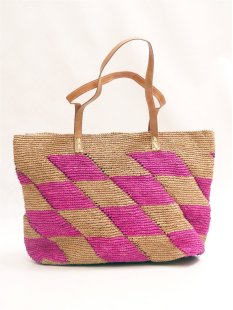 H&auml;kel Schultertasche Barrel 01 echt Raffiabast...