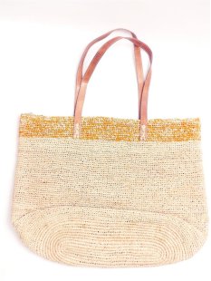 H&auml;kel Schultertasche Barrel 02 echt Raffiabast...