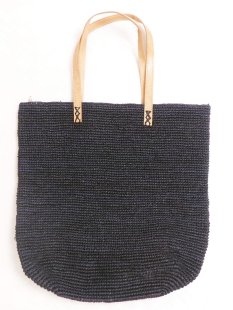 H&auml;kel Schultertasche Barrel 03 echt Raffiabast...