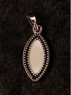 Perlmutt Anh&auml;nger echt Abalone oval Metallfassung 2...