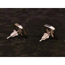 1 Paar Ohrstecker Perlmutt echte Abalone quadratish 1 x 1 cm = Code D