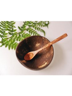 Vietnam Kokosnuss Schale mit Kokosholz L&ouml;ffel D: 13...