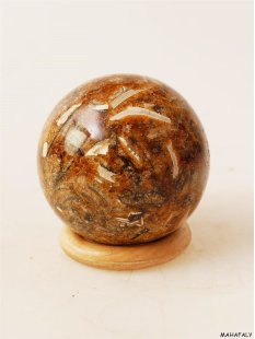 K133  fossiles und versteinertes Holz silifiziert Kugel...