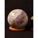 KBA209 Blumenjaspis wei&szlig; Kugel Madagaskar 480 g D 70 mm