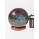 KLa06 Labradorit Kugel Madagaskar 520 g D: 69 mm
