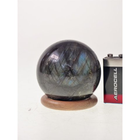 KLa08 Labradorit Kugel Madagaskar 350 g D: 62 mm