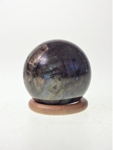 KLa08 Labradorit Kugel Madagaskar 350 g D: 62 mm