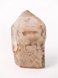 KS91 Kristall H&auml;matit Bergkristall mit Gipshaut Madagaskar 450 g 100 mm