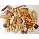 Hornperlen  braun matt 100 g alle Formen und Farben im Mix #1