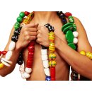 Recycling Plaste Perlen Strang vakana gasy -GM-  400 cm aus 125 Perlen 45 - 60 mm aus recyceltem Plastikabfall = Code R