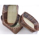 Rattan Korbset AMUN oval / eckig Set 3 St&uuml;ck L: 32/30/27 cm Preiscode wei&szlig;