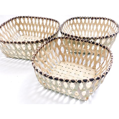 Rattan Tischkorb AYMAN eckig Set 3 St&uuml;ck D: 22/19/16 cm Preiscode B