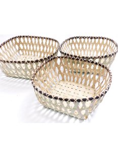 Rattan Tischkorb AYMAN eckig Set 3 St&uuml;ck D: 22/19/16...