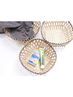 Rattan Tischkorb AYMAN eckig Set 3 St&uuml;ck D: 22/19/16 cm Preiscode B