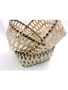 Rattan Tischkorb AYMAN eckig Set 3 St&uuml;ck D: 22/19/16 cm Preiscode B