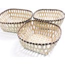 Rattan Tischkorb AYMAN eckig Set 3 St&uuml;ck D: 22/19/16 cm Preiscode B
