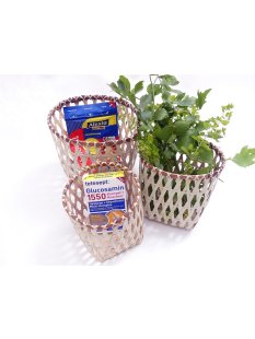 Rattan Tischkorb AYMAN rund Set 3 St&uuml;ck D: 20/17/15...