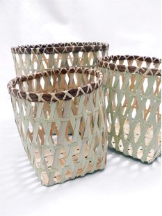 Rattan Tischkorb AYMAN rund Set 3 St&uuml;ck D: 20/17/15 cm Preiscode B