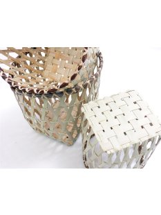 Rattan Tischkorb AYMAN rund Set 3 St&uuml;ck D: 20/17/15 cm Preiscode B