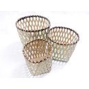 Rattan Tischkorb AYMAN rund Set 3 St&uuml;ck D: 20/17/15 cm Preiscode B