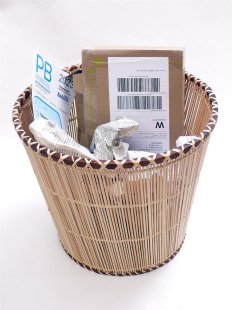 Rattan Papierkorb SEFU rund D: 24 cm Preiscode C