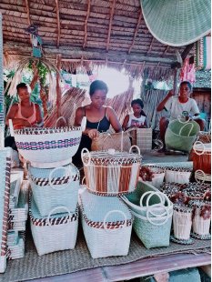 Rattan Papierkorb SEFU rund D: 24 cm Preiscode C