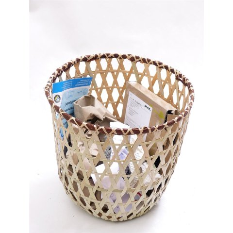 Rattan Papierkorb HAMADI rund D: 32 cm Preiscode Z