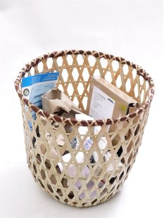 Rattan Papierkorb HAMADI rund D: 32 cm Preiscode Z