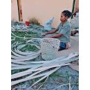 Rattan Deckelkorb SEKANI 34 cm Preiscode wei&szlig;