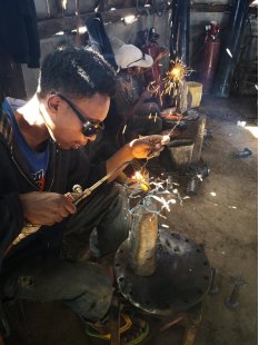 1 St&uuml;ck &Ouml;lfass Blech Deko Baobab 23 - 28 cm Preiscode G