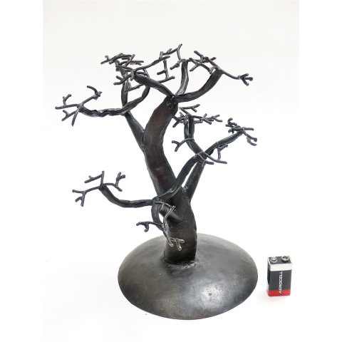 1 St&uuml;ck &Ouml;lfass Blech Deko Laubbaum 30 cm Preiscode H