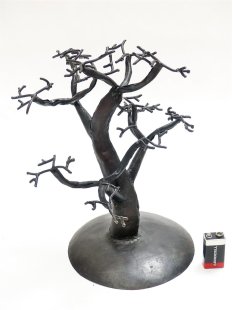 1 St&uuml;ck &Ouml;lfass Blech Deko Laubbaum 30 cm...