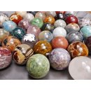 38 Edelsteinkugeln 25,00 &euro; pro St.Kollektion aus Madagaskar  &Oslash;  60 mm f&uuml;r Solit&auml;rspiel