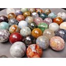 38 Edelsteinkugeln 25,00 &euro; pro St.Kollektion aus Madagaskar  &Oslash;  60 mm f&uuml;r Solit&auml;rspiel