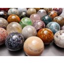 38 Edelsteinkugeln 25,00 &euro; pro St.Kollektion aus Madagaskar  &Oslash;  60 mm f&uuml;r Solit&auml;rspiel