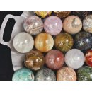 38 Edelsteinkugeln 39,00 &euro; pro St. Kollektion aus Madagaskar  &Oslash;  80 mm f&uuml;r Solit&auml;rspiel