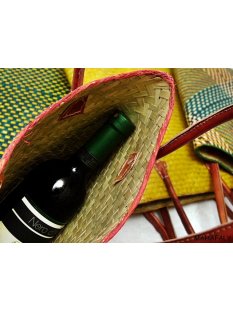 Rabane / Rattan Tasche Moramanga Farbmix 38 cm = Code wei&szlig;