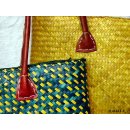 Rabane / Rattan Tasche Moramanga Farbmix 38 cm = Code wei&szlig;