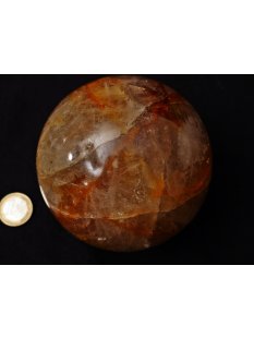 K100.17 H&auml;matit Quarz Kugel poliert D: 100 mm original Madagaskar 1482 g