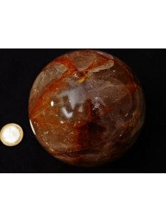 K100.17 H&auml;matit Quarz Kugel poliert D: 100 mm original Madagaskar 1482 g