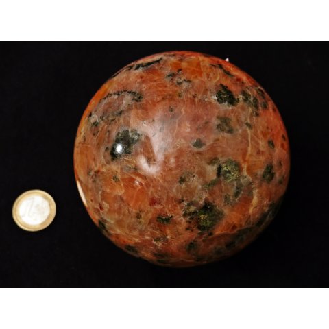 K100.22 Calcit orange Kugel poliert D: 100 mm 1493 g