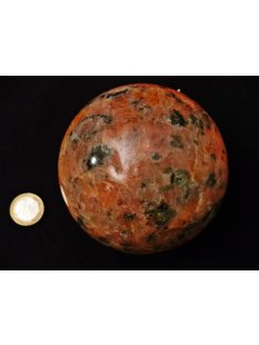 K100.22 Calcit orange Kugel poliert D: 100 mm 1493 g
